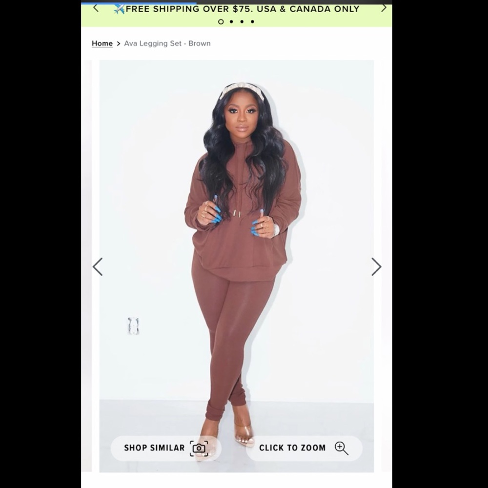 Fashion nova Ava legging set BROWN